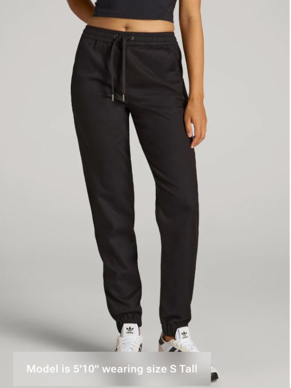 Twill Jogger Pants for Tall Women in Black (Large, Extra Tall) NWT